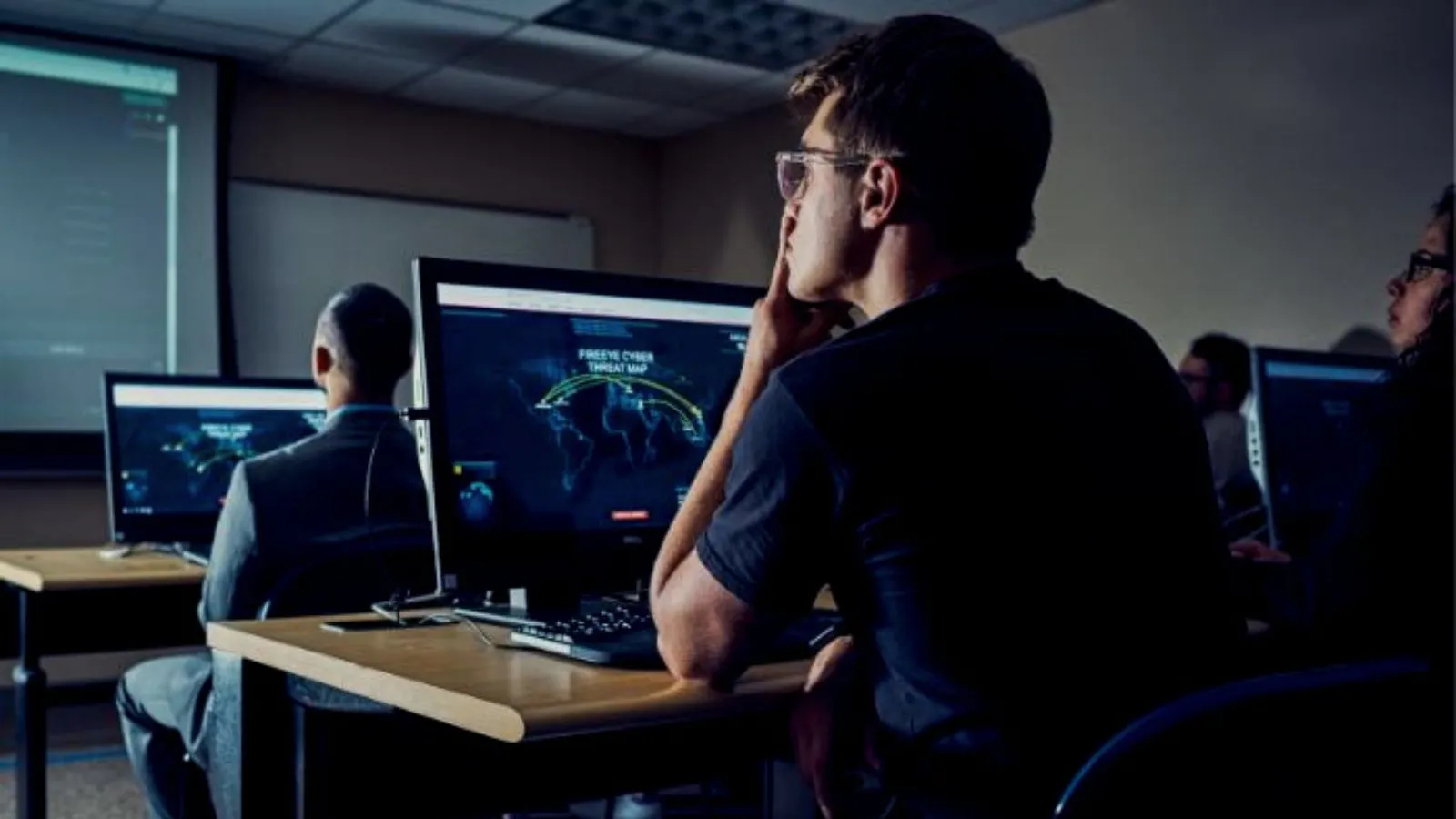 Students in Cybersecurity Classroom