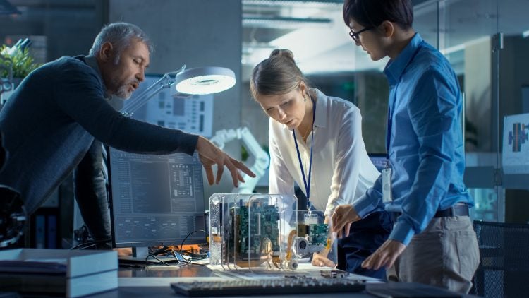 Engineers working together